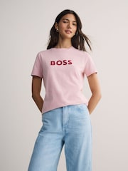 BOSS Purple Large Slim Fit Logo T-shirt - Image 1 of 5