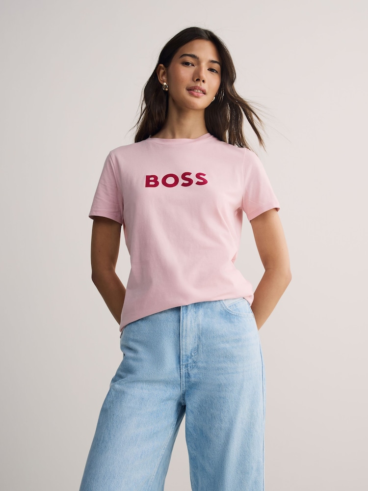 BOSS Purple Large Slim Fit Logo T-shirt - Image 1 of 5