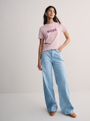 BOSS Purple Large Slim Fit Logo T-shirt - Image 2 of 5