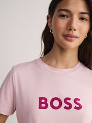 BOSS Purple Large Slim Fit Logo T-shirt - Image 4 of 5