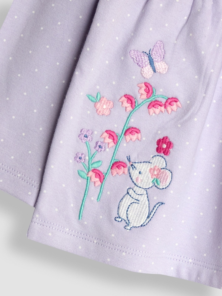 JoJo Maman Bébé Lilac Mouse Character 2 Pack Jersey Pyjamas - Image 10 of 10