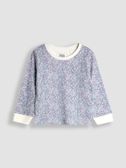 JoJo Maman Bébé Lilac Mouse Character 2 Pack Jersey Pyjamas - Image 6 of 10