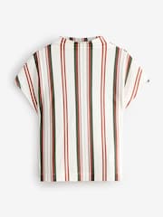 Orange Short Sleeves Stripe Drape T-Shirt - Image 1 of 1