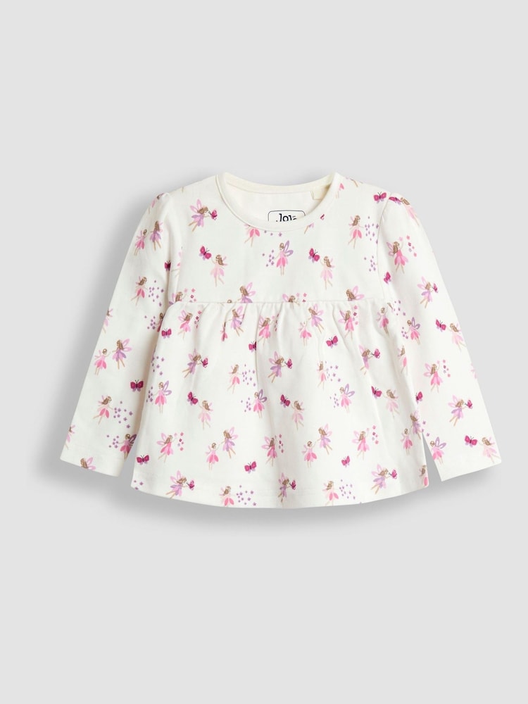 JoJo Maman Bébé Pink Fairy Print 2 Pack Jersey Pyjamas - Image 2 of 11 JoJo Maman Bébé Pink Fairy Print 2 Pack Jersey Pyjamas - Image 2 of 11