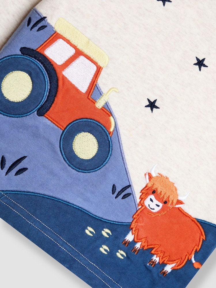 JoJo Maman Bébé Natural Highland Cow Character Mix And Match 2 Pack Pyjamas - Image 10 of 10 JoJo Maman Bébé Natural Highland Cow Character Mix And Match 2 Pack Pyjamas - Image 10 of 10