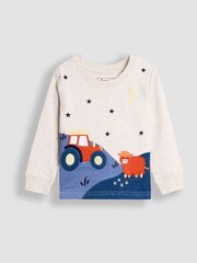 JoJo Maman Bébé Natural Highland Cow Character Mix And Match 2 Pack Pyjamas - Image 2 of 10