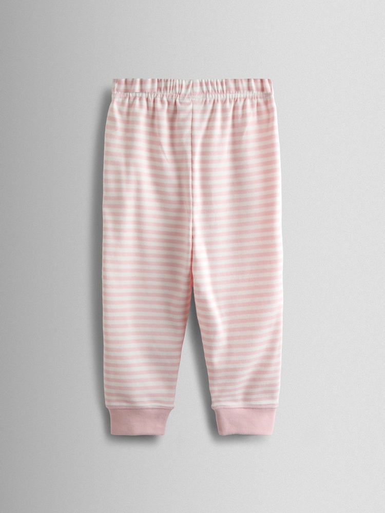 JoJo Maman Bébé Pink Bunny Print 2 Pack Jersey Pyjamas - Image 13 of 13