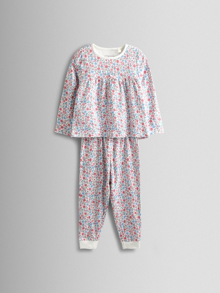 JoJo Maman Bébé Pink Bunny Print 2 Pack Jersey Pyjamas - Image 2 of 13
