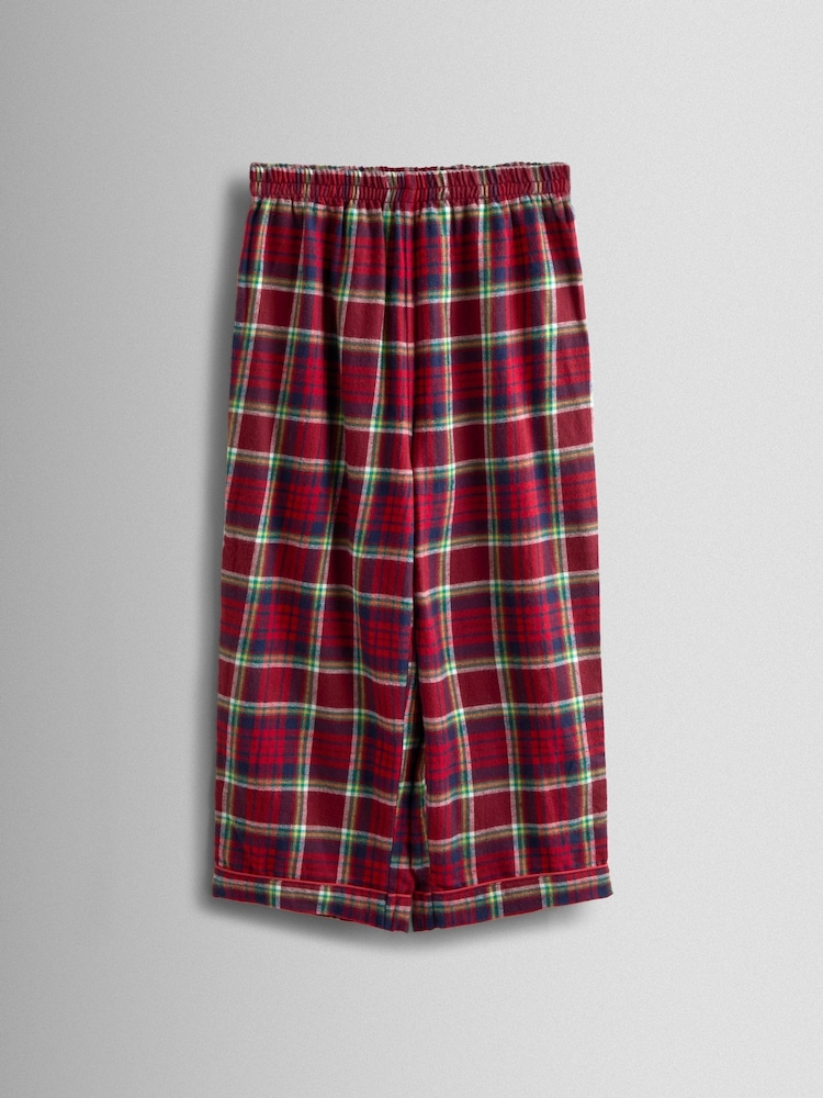 JoJo Maman Bébé Red Check Christmas Print Jersey Collar Pyjamas - Image 6 of 6 JoJo Maman Bébé Red Check Christmas Print Jersey Collar Pyjamas - Image 6 of 6