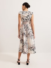 Phase Eight Black Trix Leopard Print 100% Cotton Dress - Image 3 of 8