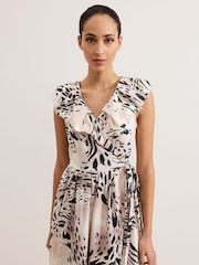 Phase Eight Black Trix Leopard Print 100% Cotton Dress - Image 5 of 8