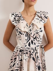 Phase Eight Black Trix Leopard Print 100% Cotton Dress - Image 7 of 8