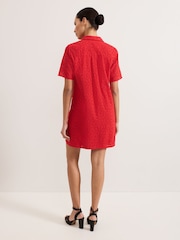 Phase Eight Red Nicky 100% Cotton Shirt Dress - Image 3 of 6