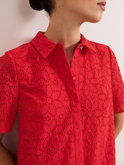 Phase Eight Red Nicky 100% Cotton Shirt Dress - Image 4 of 6