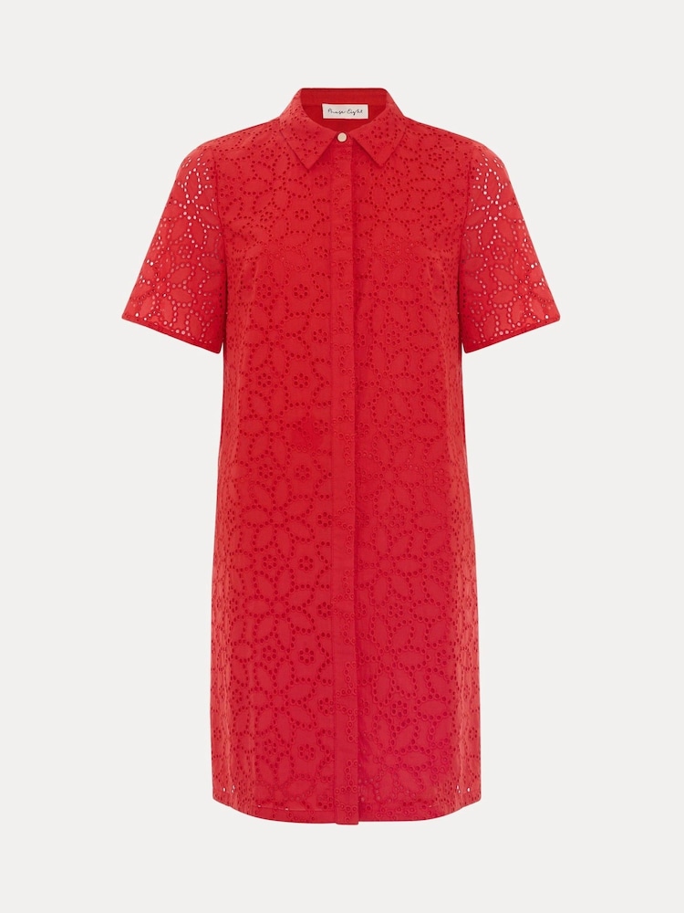 Phase Eight Red Nicky 100% Cotton Shirt Dress - Image 6 of 6