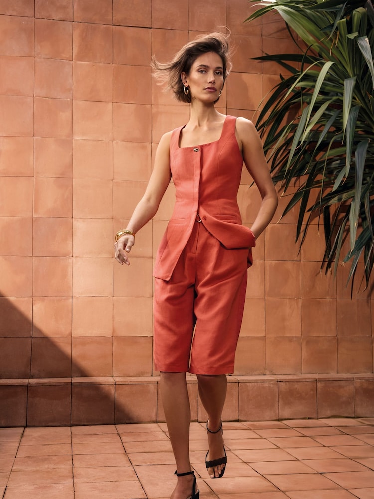 Phase Eight Brown Lottie Waistcoat - Image 1 of 8