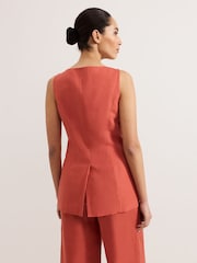 Phase Eight Brown Lottie Waistcoat - Image 3 of 8