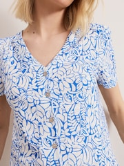 Phase Eight Blue Lorenna 100% Cotton Print Top - Image 6 of 7