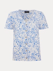 Phase Eight Blue Lorenna 100% Cotton Print Top - Image 7 of 7
