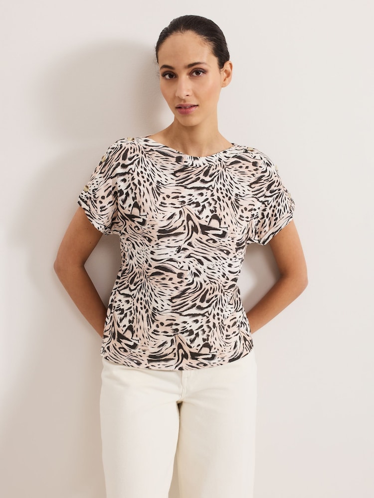 Phase Eight Black Suzie Button 100% Cotton Top - Image 1 of 6