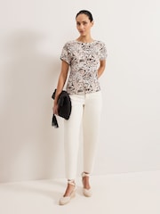 Phase Eight Black Suzie Button 100% Cotton Top - Image 3 of 6