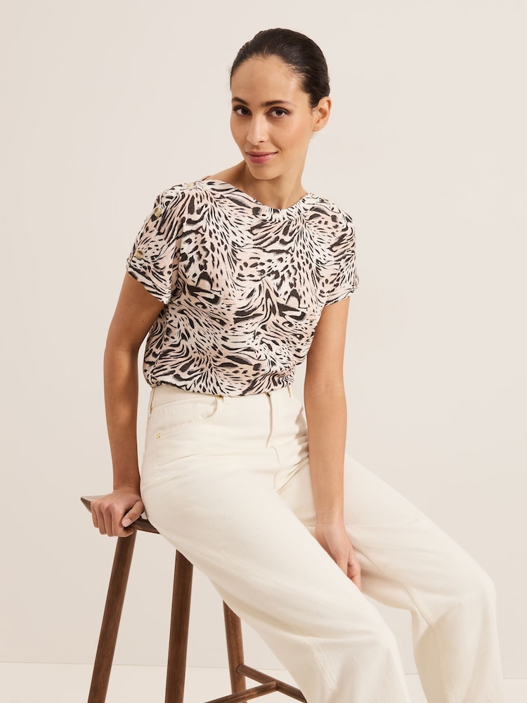 Phase Eight Black Suzie Button 100% Cotton Top - Image 4 of 6