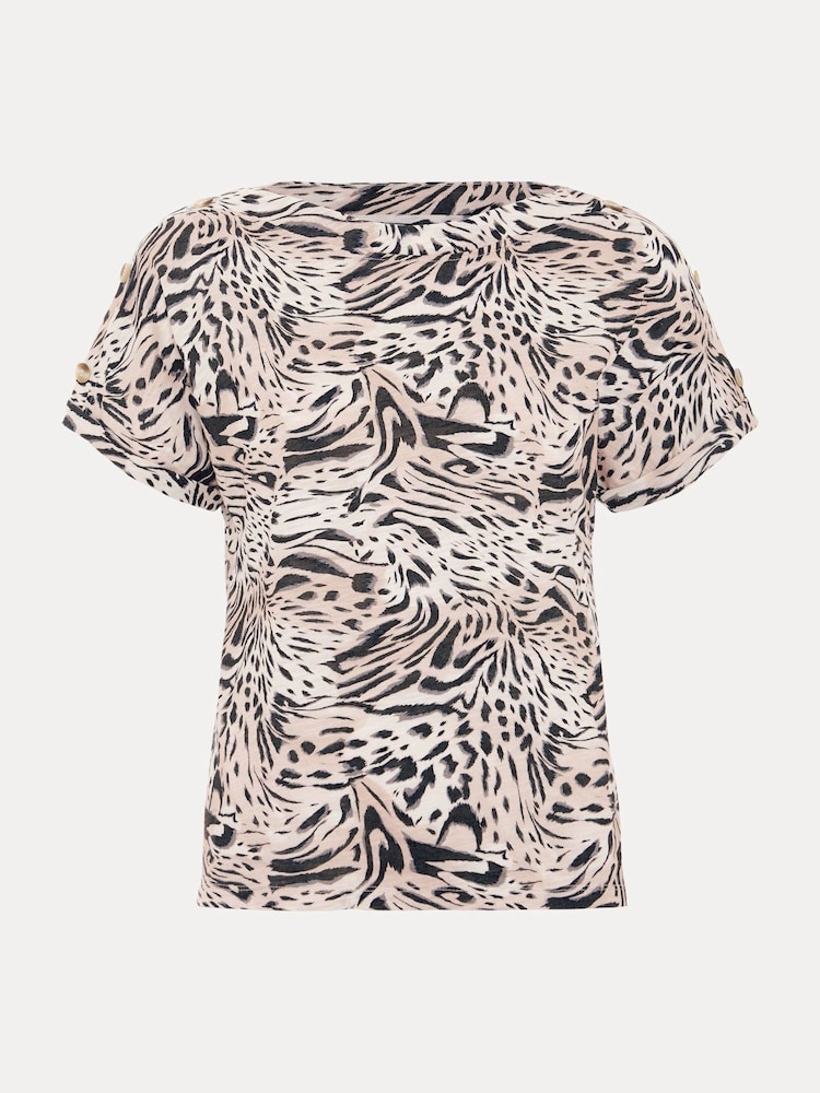 Phase Eight Black Suzie Button 100% Cotton Top - Image 6 of 6