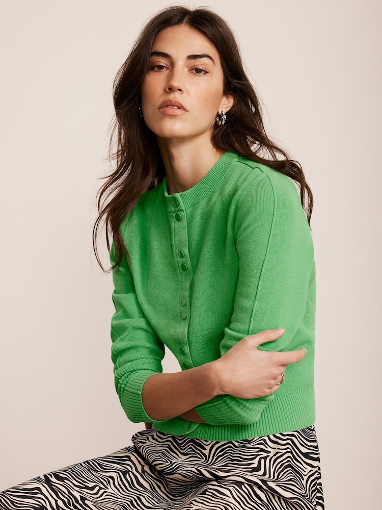 Mint Velvet Green Cotton Blend Cardigan - Image 2 of 8