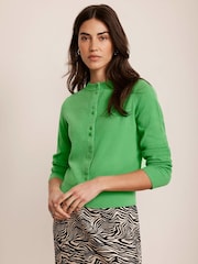 Mint Velvet Green Cotton Blend Cardigan - Image 5 of 8