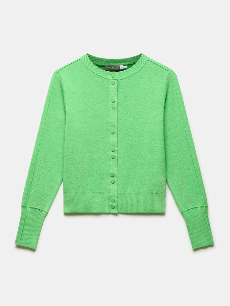 Mint Velvet Green Cotton Blend Cardigan - Image 6 of 8