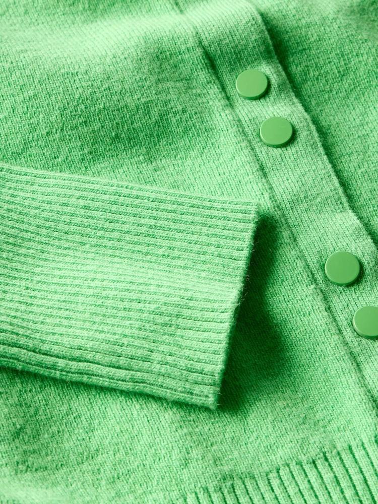 Mint Velvet Green Cotton Blend Cardigan - Image 8 of 8