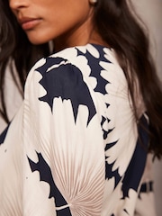 Mint Velvet Blue Floral Print Midi Dress - Image 6 of 9