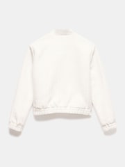 Mint Velvet White Boucle Bomber Jacket - Image 8 of 9