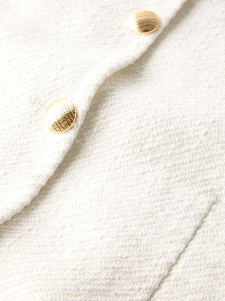 Mint Velvet White Boucle Bomber Jacket - Image 9 of 9 Mint Velvet White Boucle Bomber Jacket - Image 9 of 9