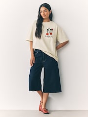 Cream/Red Graphic Print Beach T-Shirt - Image 2 of 9