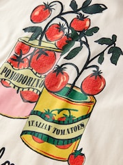 Cream/Red Graphic Print Beach T-Shirt - Image 8 of 9