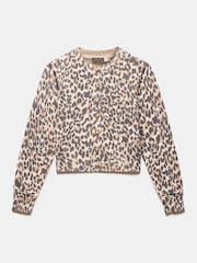 Mint Velvet Cream Leopard Print 100% Cotton Cardigan - Image 5 of 7