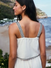 Ecru Marl Embroidered Beach Top - Image 4 of 5