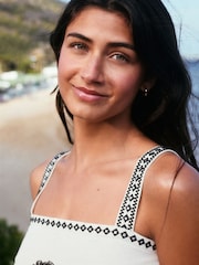 Ecru Marl Embroidered Beach Top - Image 5 of 5