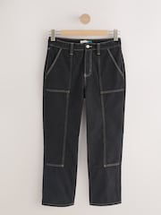 Schwarzer Cord - Ankle Straight Leg Carpenter Jeans - Bild 1 von 11
