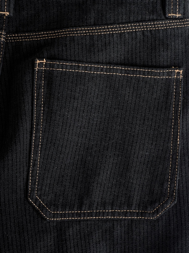 Schwarzer Cord - Ankle Straight Leg Carpenter Jeans - Bild 2 von 11