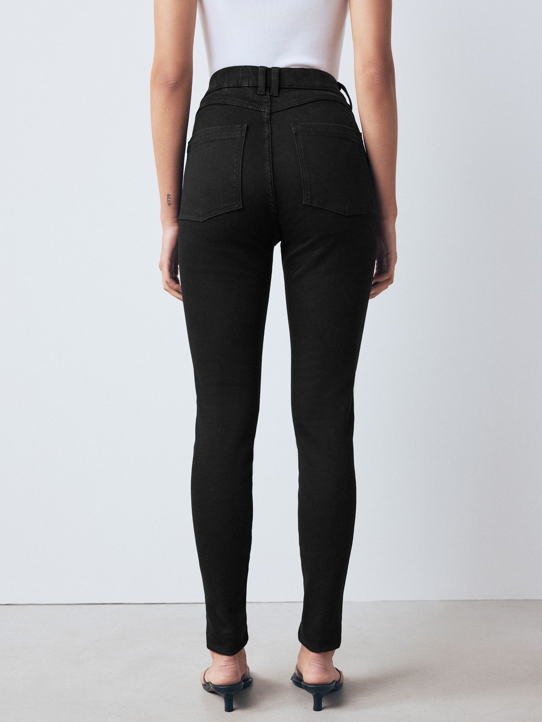 Buy Black High Rise Flexi Fit Stretch Pull On Skinny Jeans from
