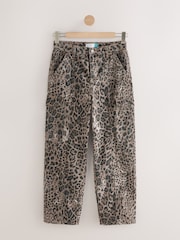 Leopard - Carpenter-Jeans mit geradem Bein - Bild 1 von 5