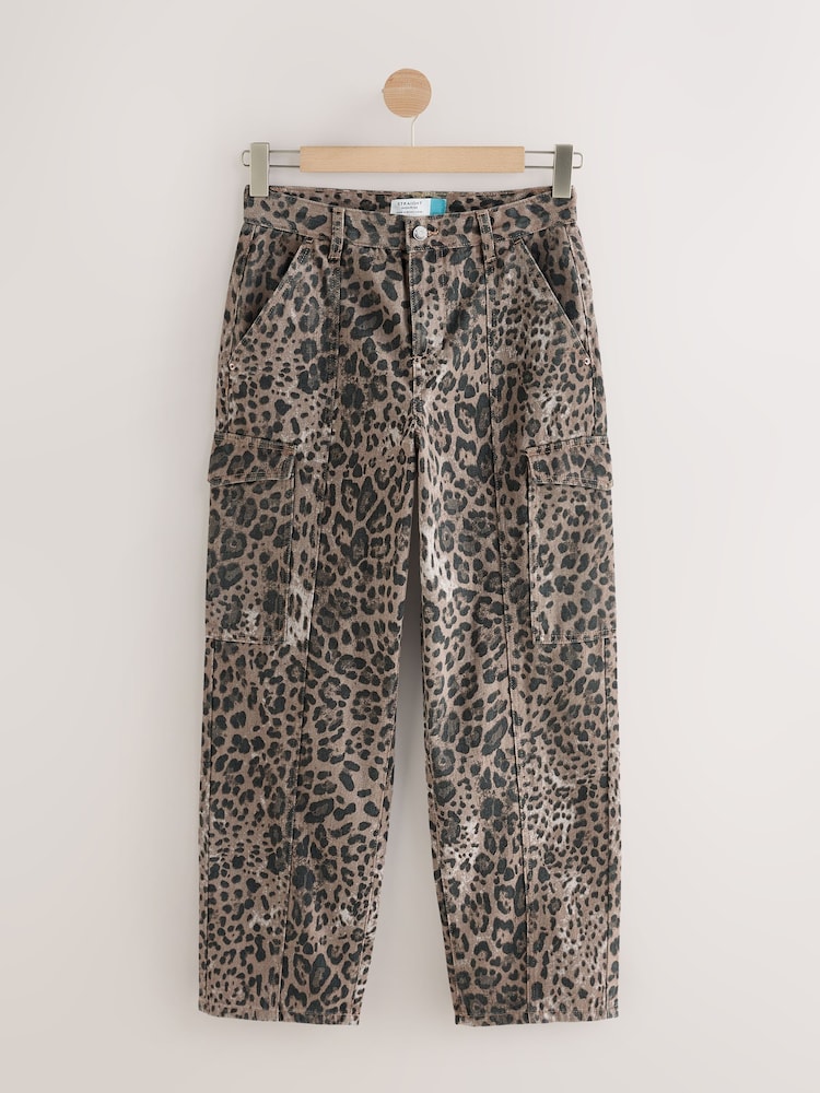 Leopard - Carpenter-Jeans mit geradem Bein - Bild 1 von 5