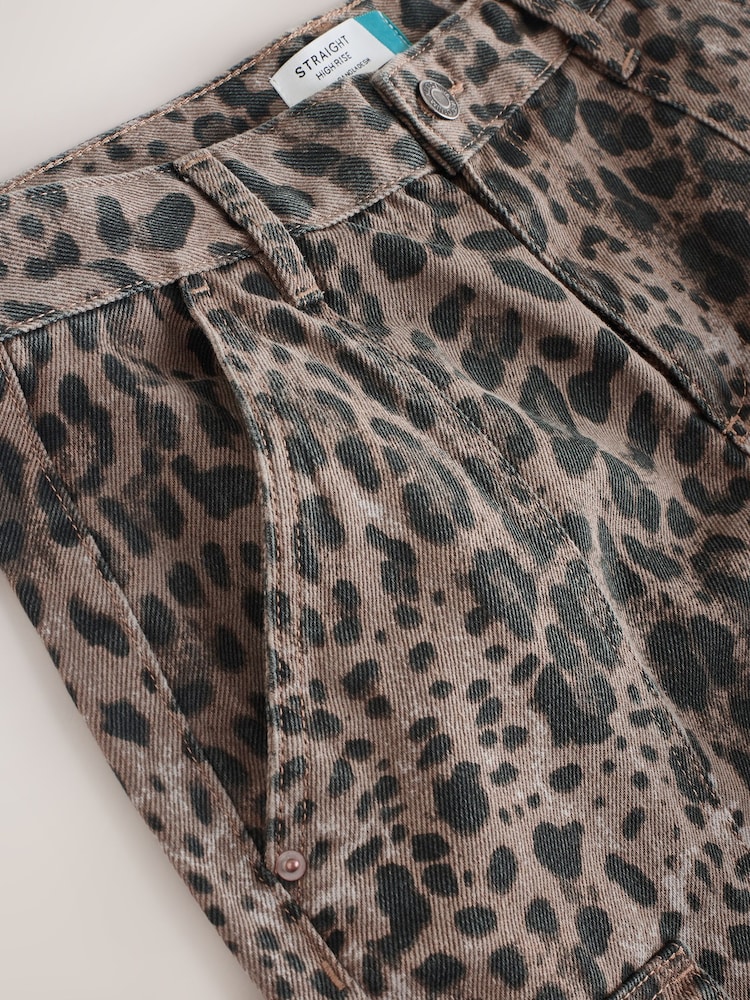 Leopard - Carpenter-Jeans mit geradem Bein - Bild 2 von 5