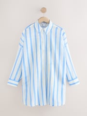 Blue/White/Lemon Print - Camisas de praia Cover-Up - Imagem 6 de 8