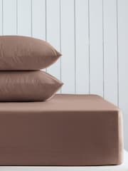 Dark Natural Cotton Rich Deep Fitted Bed Sheet - Image 1 of 2