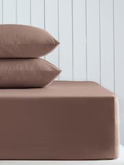 Dark Natural Cotton Rich Extra Deep Fitted Bed Sheet - Image 1 of 2