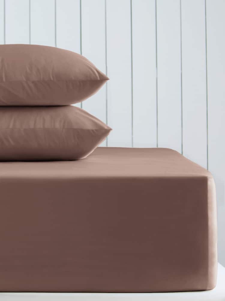 Dark Natural Cotton Rich Extra Deep Fitted Bed Sheet - Image 1 of 2 Dark Natural Cotton Rich Extra Deep Fitted Bed Sheet - Image 1 of 2