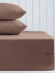 Dark Natural Cotton Rich Extra Deep Fitted Bed Sheet - Image 2 of 2